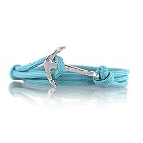 Anker Armband Nylon Modeschmuck Maritim Unisex :: Ankerfarbe: Silber :: (Turquoise Sea)