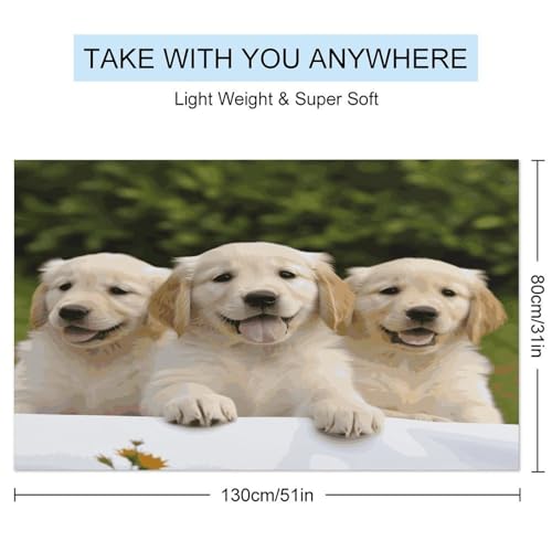 Toalla de Playa Golden Retriever Puppies - Absorbente y de Secado Rápido, Toalla de Gimnasio Ultra Portátil, Resistente, para Viaje, Ducha, Playa, Gimnasio, Spa, Natación y Aventuras al Aire Libre miniatura 2