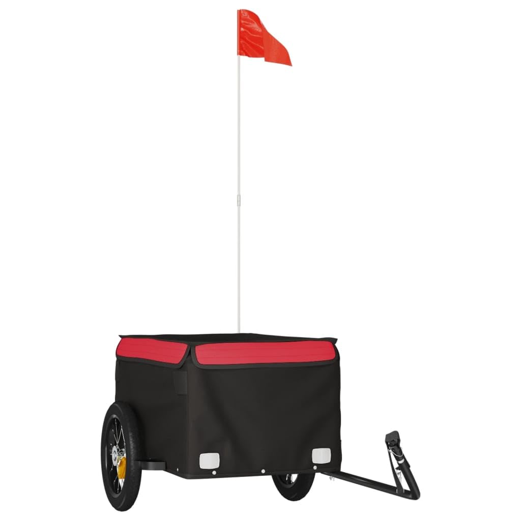Rimorchio per bicicletta nero arancione 30 kg ferro