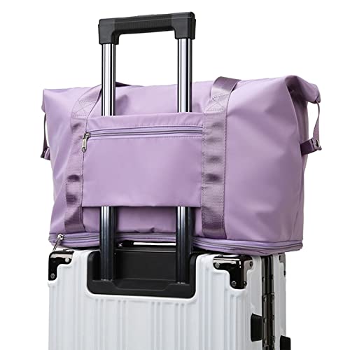 Travel Bag for Women Expandable Weekender Overnight Bag Carry on Sports Tote Gym Bag Waterproof Foldable Duffel Bag (Purple) by INVODA - Image 7