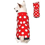 White Polka Dot Dog Hoodies, Pet Clothes Costumes, Red Pets Wear Hoodie Sweatshirts Jacket for Puppy