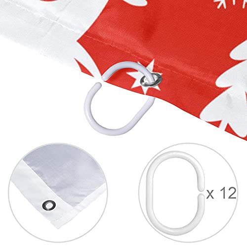 Rideau de douche Noël 183 cm lavable en tissu polyester - 5