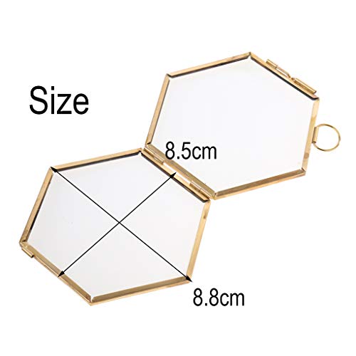 Jili Online Antique Hexagon Metal & Glass Hanging Floating Picture Photo Frame Black/Copper - Copper #TOP1