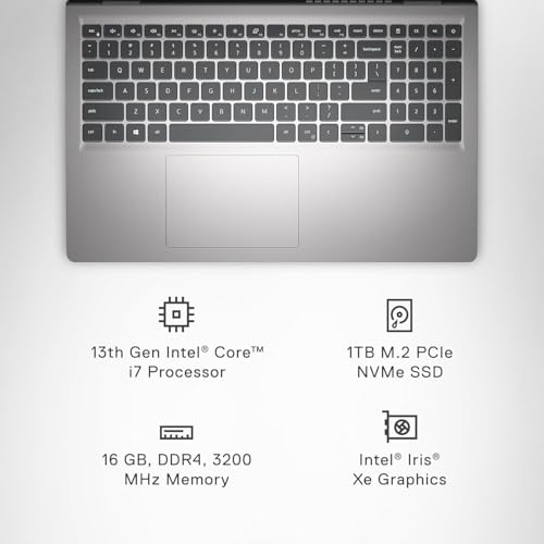 Image of Dell Inspiron 15 Laptop for Business - Windows 11 Pro - 15.6 inch FHD 120Hz IPS Anti-Glare Display - Intel Core i7-1355U - 32 GB RAM | 2 TB SSD - Backlit Keyboard - FHD Webcam - Wi-Fi 6 | Bluetooth