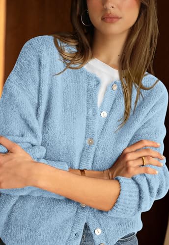 Image of PRETTYGARDEN Long Sleeve Crewneck Button Down Womens Sweaters Fall Open Front Chunky Cardigan Sweaters for Women 2026