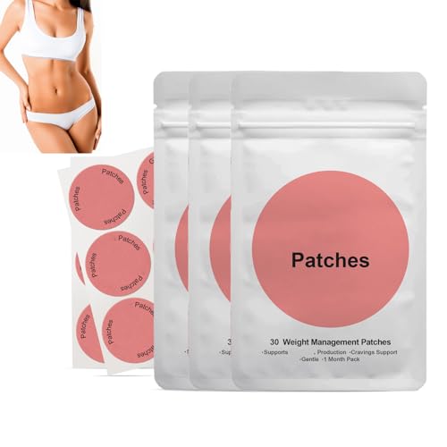 Parche natural de control de peso, 30 unidades, ayuda adelgazante vegetal, control del apetito, apoyo metabólico, pegatinas cosméticas para mujeres y hombres, equilibrio de antojos (3 unidades)