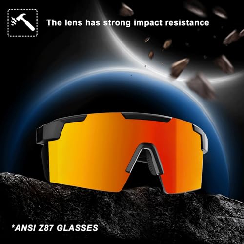 Image of MAXJULI XL Z87 Sunglasses for Big Wide Heads Men TR90 Ultralight UV400 Protection Work Glasses Z8225