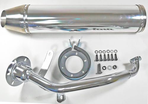 Ice Bear Hawkeye PMZ150-3C PMZ150-F Scooter High Performance Exhaust Kit Chrome