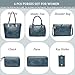 2E-youth Designer Purses and Handbags for Women Satchel Shoulder Bag Tote Top Handle Bag (5C-Denim Blue)