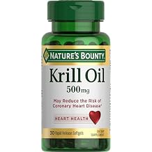 Natures Bounty Krill Oil, Heart Health, Dietary Supplement, 500mg, Rapid Release Softgels, 30 count