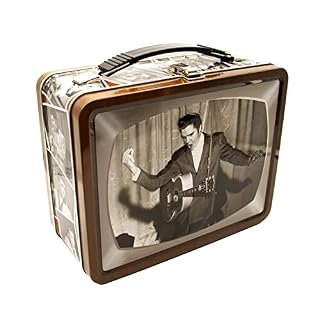 AQUARIUS Elvis TV Fun Box – Boîte de rangement en étain robuste avec poignée en plastique et couvercle avant en relief – Produit sous licence officielle Elvis et cadeau de collection - Les Beatles, Paul McCartney, John Lennon, RIngo Starr, George Harrison
