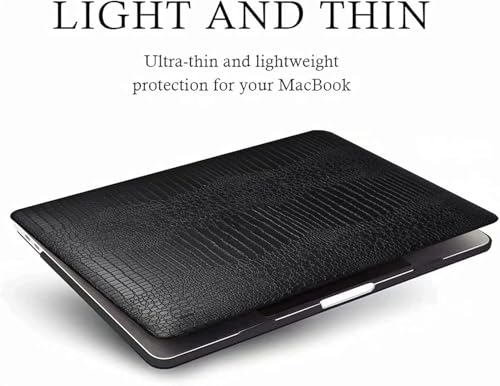 MonsDirect Case Compatible with MacBook Air 15 inch 2026 2025-2023 M5 M4 M3 M2 A3448 A3241 A3114 A2941 & Liquid Retina Display, Slim Protective Plastic Hard Shell Case & Keyboard Cover, Black Leather by MonsDirect - Image 5