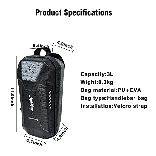 Scooter Bag, Universal Handlebar Bag Waterproof Scooters Storage Accessories For For Electric Scooter/Electric Bike/Bicycle/Motorcycle,3L Large Capacity1 #TOP3