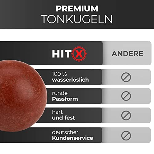 HITX® Steinschleuder Munition [1200 Stück] | Tonkugeln Biologisch Abbaubar | 8,5mm Schleudermunition | Zwille Munition | Schleuder Biokugeln | Slingshot Clay Balls Kugeln