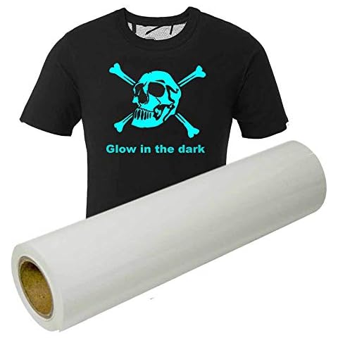 SWINTENG Luminous Heat Transfer Vinyl Glow in The Dark Iron on Vinyl 12 Inch x 10 Feet HTV Vinyl Roll for DIY T-Shirts (Blue) Cover