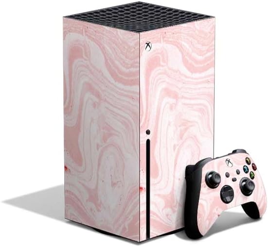 Skinit Decal Gaming Skin Compatible with Xbox Series X Bundle - Pink Marble Ink Design
