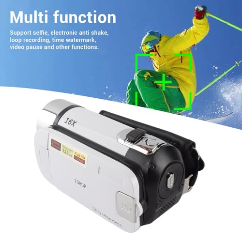Caméra vidéo 1080P caméscope compact blanc écran 2,4 pouces
