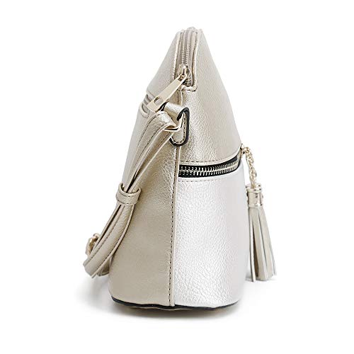 Image of SG SUGU Lunar Lightweight Medium Dome Crossbody Bag Shoulder Bag with Tassel | Zipper Pocket | Adjustable Strap