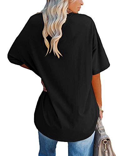 Womens Oversized Tshirts V Neck Tee Shirts Half Sleeve Loose Fit T Shirt3