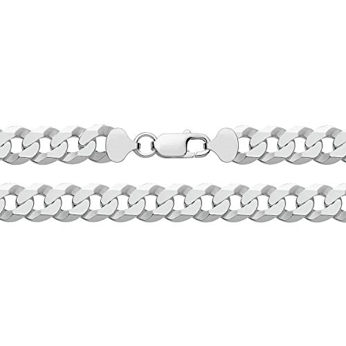 Chaine courbe homme argent fin collier gourmette masculin robuste tailles 50.8 à 76.2cm
