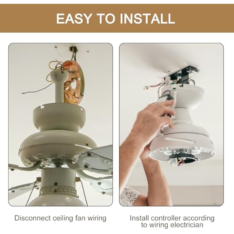 Ceiling Fan Remote Control Kit with Light Receiver Controller, 6-Speed Adjustable, Long Range Transmission, High Voltage Compatible 90-265V