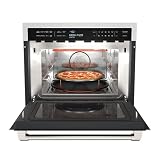 KoolMore Reserve Built-in Microwave Convection Oven with Air Fry, 3-in-1 Combo, Sensor Cook, Soft-Close Door, Stainless Steel, 24 in. / 1.6 cu. ft. with NEMA 5-20P Plug in Black