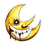TANDIFI 3 Pcs Stickers Soul Decal Eater Vinyl Moon Bumper Decor 2-6 Inche Inch Sticker for Wall Laptop Helmet Water Bottle Bike Car, White