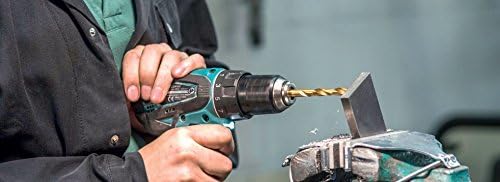 Person drilling metal with a Heller drill bit