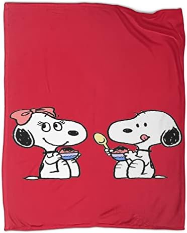 KOHAZE Snoopy Fleece Throw Blanket Cartoon Anime Flannel Blankets Plush Blanket Soft Warm Fluffy Lightweight for Bedroom Sleeping And Camping 50x60inch(127x152cm)
