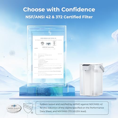 Image of Waterdrop EDC01W Electric Water Filter Pitcher, NSF /ANSI 42, 15-Cup, White | 98% Chloramine Reduction, Rechargeable Water Dispenser, Instant 200-Gallon Countertop Purifier, Reduce PFOA /PFOS, Lead
