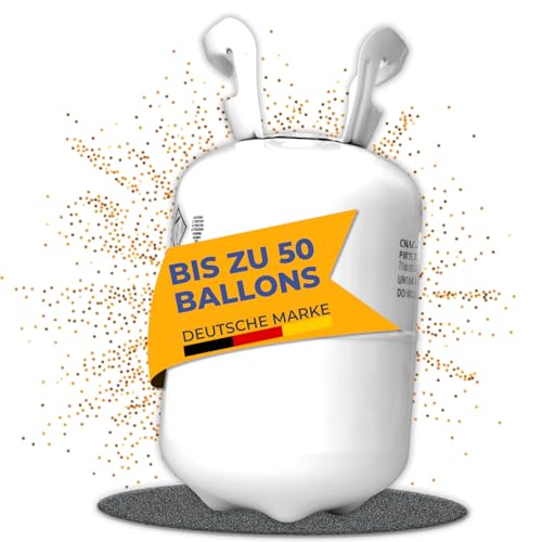 Magnum Ballongas [für 50 Luftballons]– Helium Balloon Gas für bis zu [50 Luftballons] – Ballongas - Helium Gasflasche klein inklusive STAHLMANN Informationsblatt