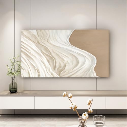 Hiseng Cubierta Antipolvo para TV, Cubierta Antipolvo Universal para Televisor Elástico Pantalla de Funda Impreso a Prueba de Polvo para 32 a 85 Pulgadas (Arena movediza,32-39 Pulgadas)