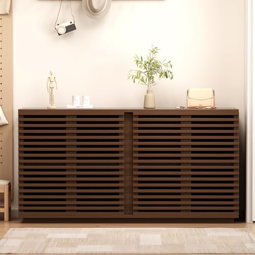 KUVADAZ 4-Door Sideboard Buffet Cabinet, 60'' Wood Kitchen Storage Cabinet