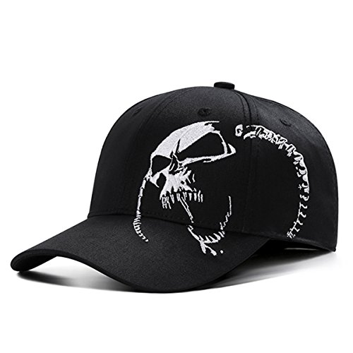 Casquette de baseball pour homme, 100 % coton, casquette de sport de plein air, casquette snapback tête de mort cool pour hommes et femmes, design structuré, casquette de papa, casquette de baseball