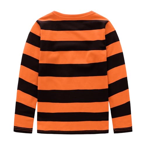 Image of Boys Rainbow Striped Shirt Cotton Long Sleeve T-Shirts