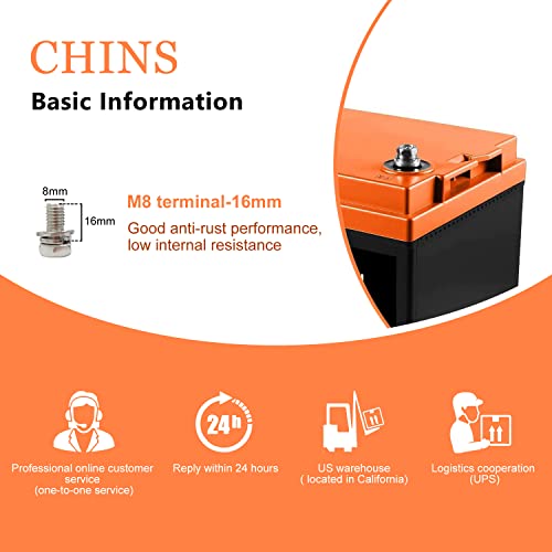 Chins Lifepo4 Battery 12V 100Ah Lithium Battery - Built-In 100A Bms, Perfect For Replacing Most Of Backup Power, Home Energy Storage And Off-Grid Etc. #TOP3