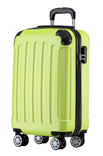 BEIBYE Zwillingsrollen Hardcase Reisekoffer Koffer Trolleys Hartschale in XL-L-M in 14 Farben (Grün, Handgepäck (55cm))