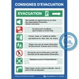 AUA SIGNALETIQUE - Consignes de Sécurité Évacuation - PVC 1.5 mm, A3 : 300x420 mm