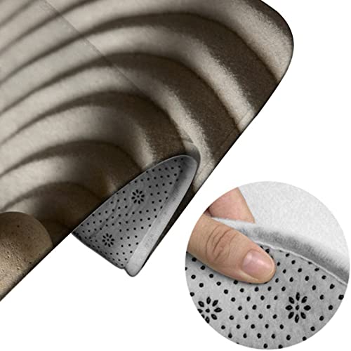 Badezimmerteppich-Set, 3-teilig, Kieselsandstein, waschbare Badeteppiche, rutschfest, mit Rückenpolster, Konturteppich und Toilettendeckelbezug – Bild 5