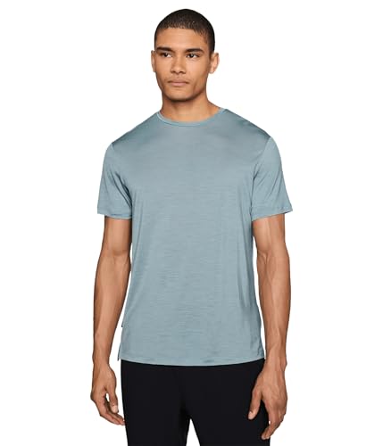 Icebreaker Mens Merino Blend 125 Cool-Lite Sphere Short Sleeve Tee Flint Blue MD One Size