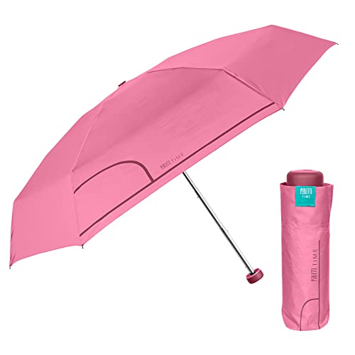 PERLETTI Ombrello Donna Ultra Compatto con Fantasia Militare - Ombrellino Portatile Leggero con Apertura Manuale Resistente - Ombrello Pieghevole Antivento Tondo - Diametro 90 cm (Rosa Glory)