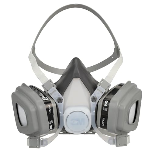 3M Half Facepiece Disposable Respirator Assembly 51P71, NIOSH Approved, Organic Vapor/P95 Respiratory Protection (OV/P95), Small, Permanently Attached Cartridges, 1 Unit