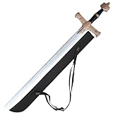Armory Replicas King Solomon Sword of Judgement with Nylon Sheath – 41.75-Inch Polyurethane Foam Replica, Golden Guard with Ark of The Covenant, Star of David Pommel, Adjustable Strap