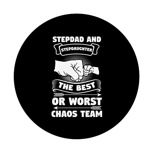 stepdad and stepdaughter or wrost chaos team stepfather PopSockets Swappable PopGrip, Black - Image 3