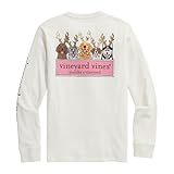 vineyard vines Boys' Reindeer Pups Logo Box Long-Sleeve Tee, Marshmallow