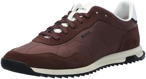 BOSS Zayn Low Profile Suede Leather Two Tone Sneaker mens Sneaker