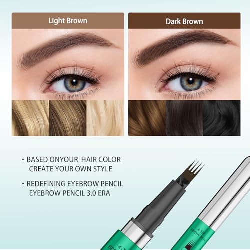 Catlinez Lápiz de cejas resistente al agua, Four-claw nib, Microblading, Duradero, Lapiz Cejas Waterproof, Crea cejas de aspecto natural sin esfuerzo (Marrón oscuro) - imagen 4