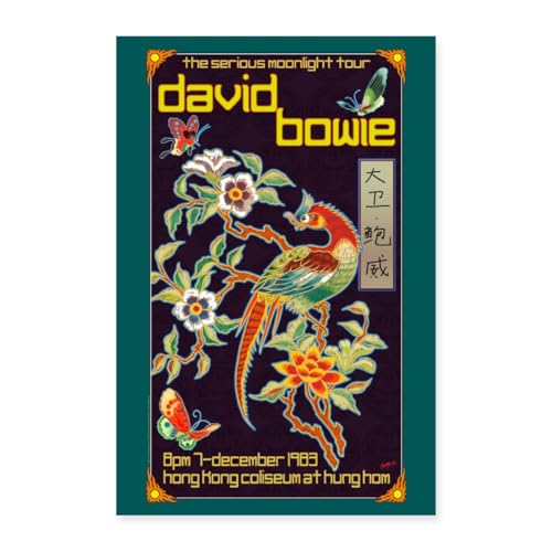 Spreadshirt David Bowie Poster The Serious Moonlight Tour Poster 40x60 cm, taille unique, blanc