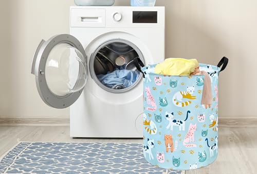 Image of Round Laundry Basket Storage Bins Nursery Hamper Gift Baskets for Home,Office,Home Decor