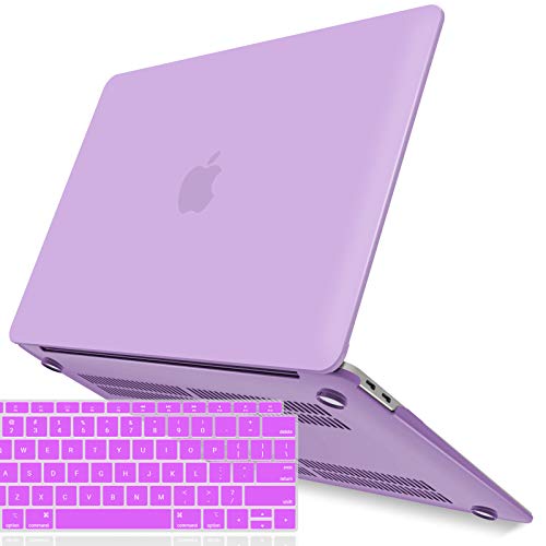 IBENZER MacBook Air 13 Inch Case 2020 2019 2018 New Version A1932, A2179, Hard Shell Case with Keyboard Cover for Apple Mac Air 13 Retina with Touch ID,Purple, MMA-T13PU+1